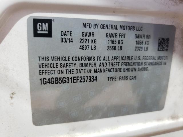 Photo 10 from auction – 2014 BUICK LACROSSE with VIN 1G4GB5G31EF257934