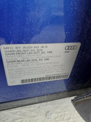 Photo 10 from auction – 2016 AUDI SQ5 PREMIU with VIN WA1CCAFP8GA019540