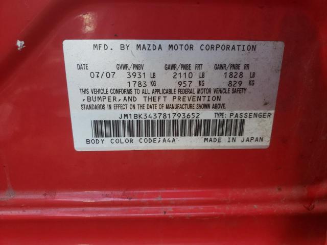 Photo 10 from auction – 2008 MAZDA 3 HATCHBAC with VIN JM1BK343781793652