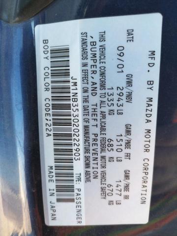Photo 10 from auction – 2002 MAZDA MX-5 MIATA with VIN JM1NB353020222903