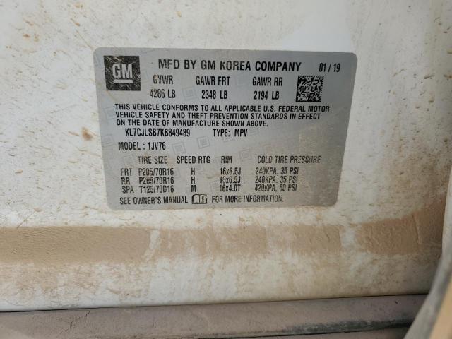 Photo 10 from auction – 2019 CHEVROLET TRAX 1LT with VIN KL7CJLSB7KB849489