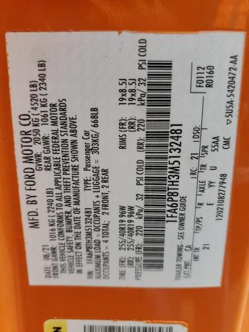 Photo 10 from auction – 2021 FORD MUSTANG with VIN 1FA6P8TH3M5132481