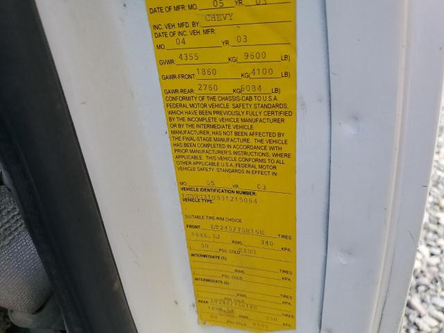 Photo 10 from auction – 2003 CHEVROLET EXPRESS G3 with VIN 1GBHG31U831215064