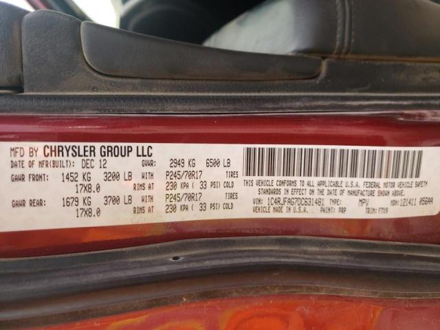 Photo 10 from auction – 2013 JEEP GRAND CHER with VIN 1C4RJFAG7DC631481