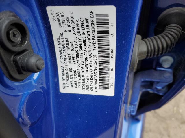 Photo 10 from auction – 2017 HONDA CIVIC EX with VIN 2HGFC2F70HH557355