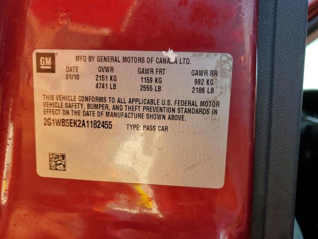 Photo 10 from auction – 2010 CHEVROLET IMPALA LT with VIN 2G1WB5EK2A1182455