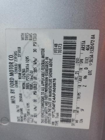 Photo 10 from auction – 2010 FORD RANGER SUP with VIN 1FTLR4FE4APA69876