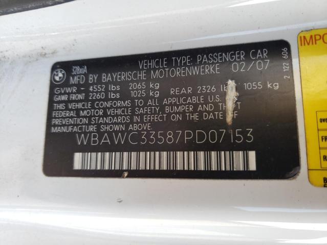 Photo 10 from auction – 2007 BMW 328 XI with VIN WBAWC33587PD07153