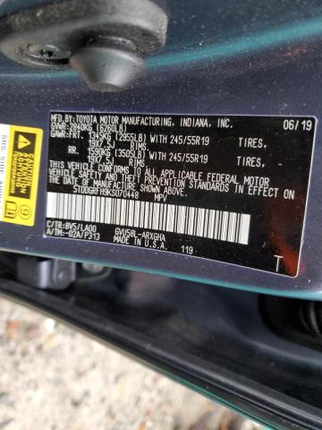 Photo 10 from auction – 2019 TOYOTA HIGHLANDER with VIN 5TDDGRFH9KS070448
