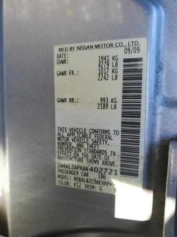 Photo 10 from auction – 2010 NISSAN ALTIMA BAS with VIN 1N4AL2APXAN402721