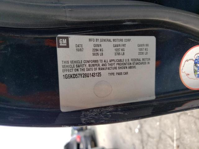 Photo 10 from auction – 2008 CADILLAC DTS with VIN 1G6KD57Y28U143125