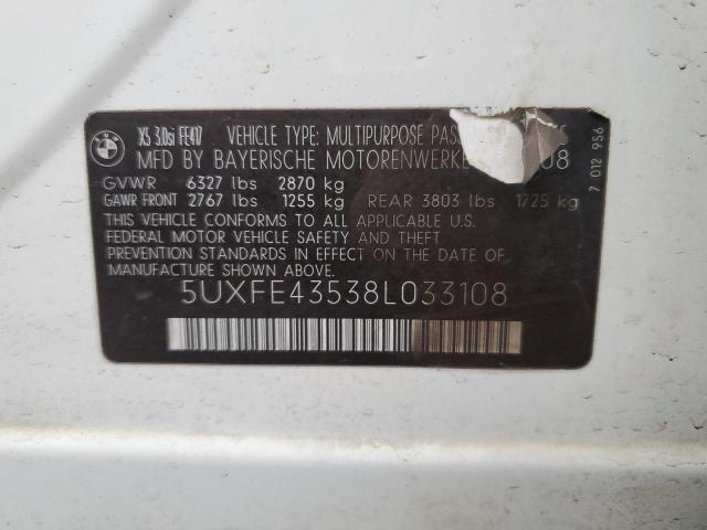 Photo 10 from auction – 2008 BMW X5 with VIN 5UXFE43538L033108