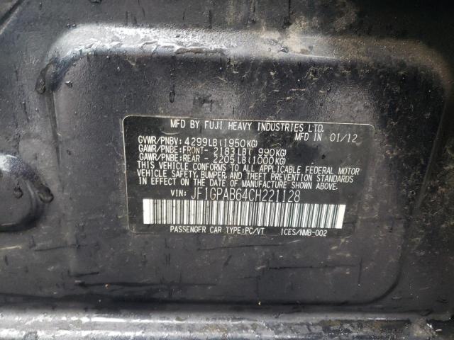 Photo 10 from auction – 2012 SUBARU IMPREZA PR with VIN JF1GPAB64CH221128