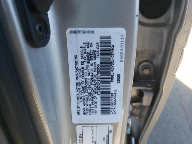 Photo 10 from auction – 2003 TOYOTA CAMRY LE with VIN 4T1BE30K93U702856