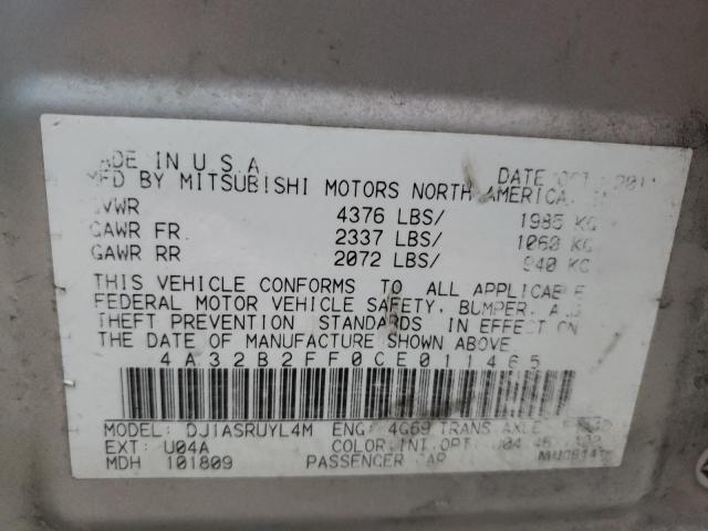Photo 10 from auction – 2012 MITSUBISHI GALANT FE with VIN 4A32B2FF0CE011465