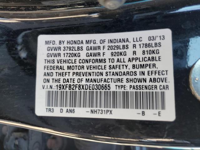 Photo 10 from auction – 2013 HONDA CIVIC EX with VIN 19XFB2F8XDE030665