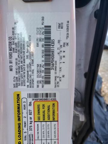 Photo 10 from auction – 2017 FORD FUSION SE with VIN 3FA6P0HD0HR114305