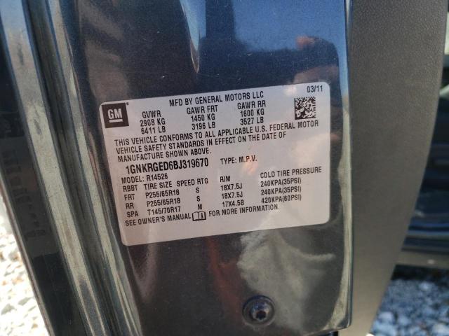 Photo 10 from auction – 2011 CHEVROLET TRAVERSE L with VIN 1GNKRGED6BJ319670
