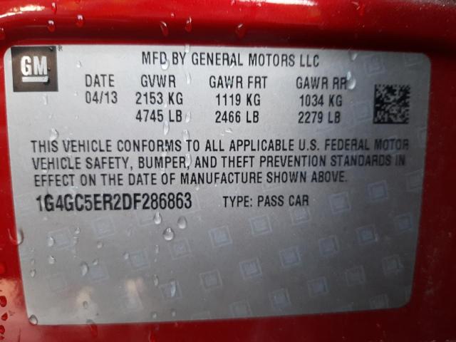 Photo 10 from auction – 2013 BUICK LACROSSE with VIN 1G4GC5ER2DF286863