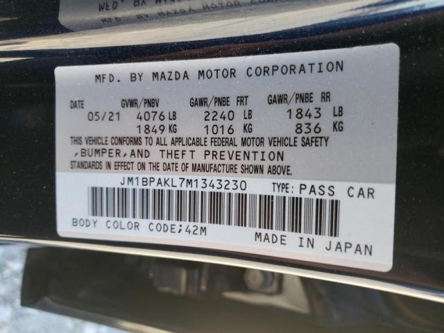 Photo 10 from auction – 2021 MAZDA 3 SELECT with VIN JM1BPAKL7M1343230