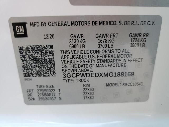 Photo 10 from auction – 2021 CHEVROLET SILVERADO with VIN 3GCPWDEDXMG188169