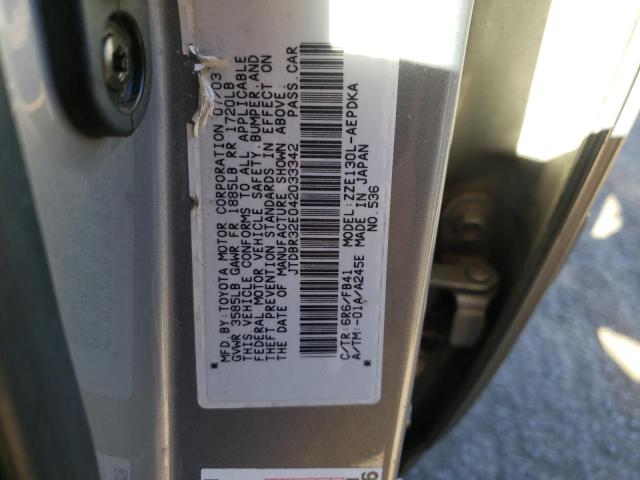 Photo 10 from auction – 2004 TOYOTA COROLLA CE with VIN JTDBR32E042033342
