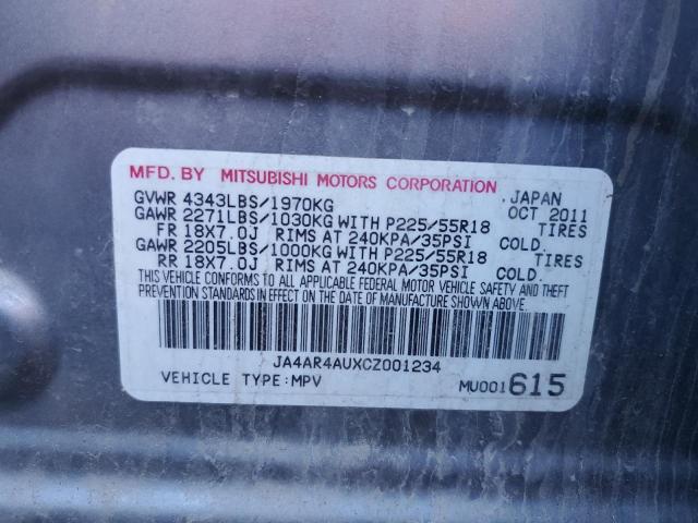 Photo 10 from auction – 2012 MITSUBISHI OUTLANDER with VIN JA4AR4AUXCZ001234