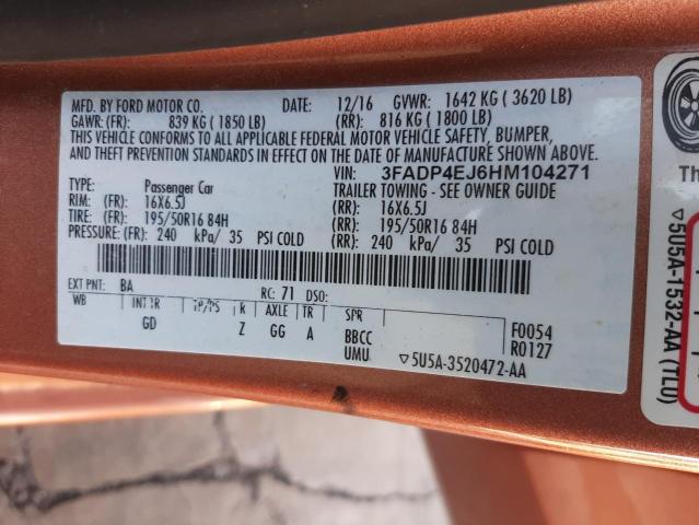 Foto 10 de la subasta – 2017 FORD FIESTA SE con VIN 3FADP4EJ6HM104271