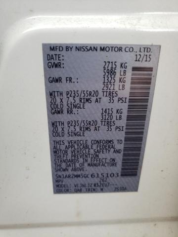 Photo 10 from auction – 2016 NISSAN PATHFINDER with VIN 5N1AR2MM5GC615103