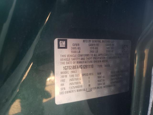 Photo 10 from auction – 2016 GMC CANYON with VIN 1GTG5BEA4G1281110