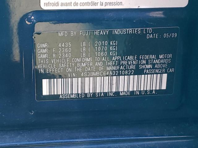 Photo 10 from auction – 2010 SUBARU LEGACY 2.5 with VIN 4S3BMBC64A3210822