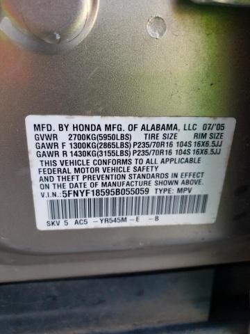 Photo 10 from auction – 2005 HONDA PILOT EX with VIN 5FNYF18595B055059