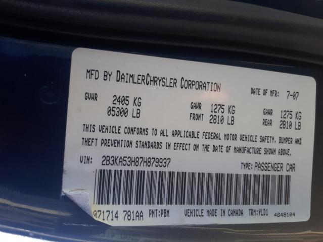 Photo 10 from auction – 2007 DODGE CHARGER R/ with VIN 2B3KA53H87H879937
