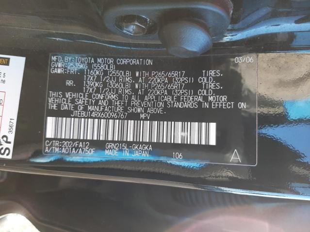 Photo 10 from auction – 2006 TOYOTA 4RUNNER SR with VIN JTEBU14RX60096767