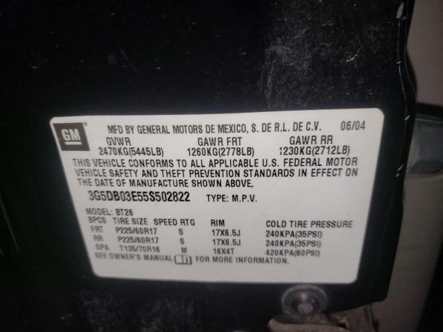 Photo 10 from auction – 2005 BUICK RENDEZVOUS with VIN 3G5DB03E55S502822