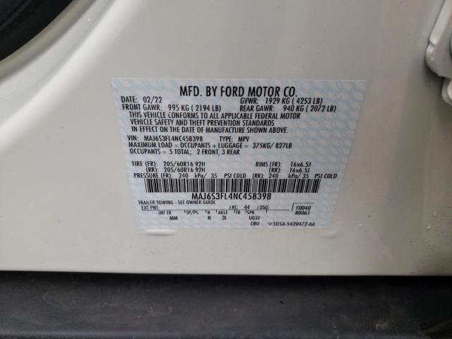 Photo 10 from auction – 2022 FORD ECOSPORT S with VIN MAJ6S3FL4NC458398