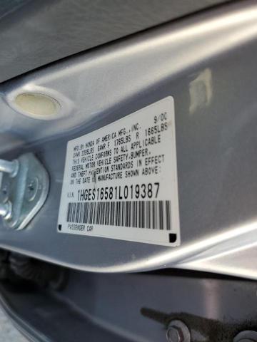 Photo 10 from auction – 2001 HONDA CIVIC with VIN 1HGES16581L019387