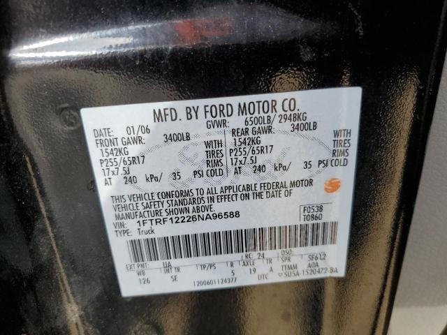 Photo 10 from auction – 2006 FORD F150 with VIN 1FTRF12226NA96588