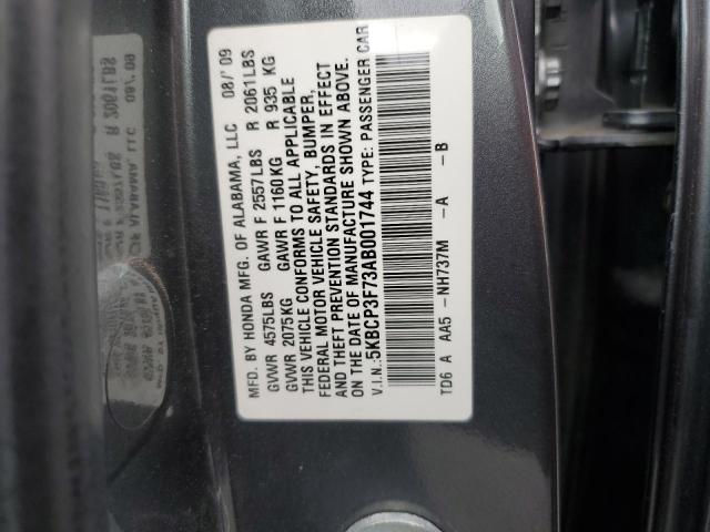 Photo 10 from auction – 2010 HONDA ACCORD EX with VIN 5KBCP3F73AB001744