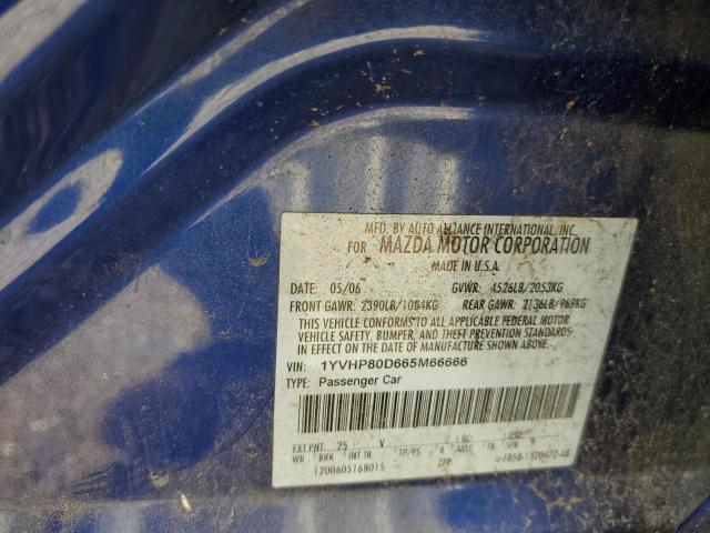 Photo 10 from auction – 2006 MAZDA 6 S with VIN 1YVHP80D665M66666