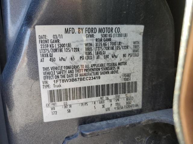Photo 10 from auction – 2011 FORD F350 SUPER with VIN 1FT8W3B67BEC23419