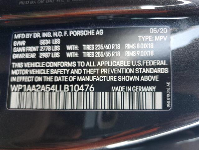 Photo 10 from auction – 2020 PORSCHE MACAN with VIN WP1AA2A54LLB10476