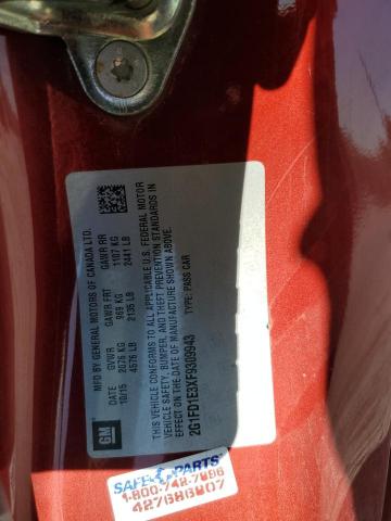 Photo 10 from auction – 2015 CHEVROLET CAMARO LT with VIN 2G1FD1E3XF9309943
