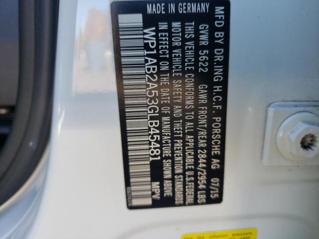 Photo 10 from auction – 2016 PORSCHE MACAN S with VIN WP1AB2A53GLB45481