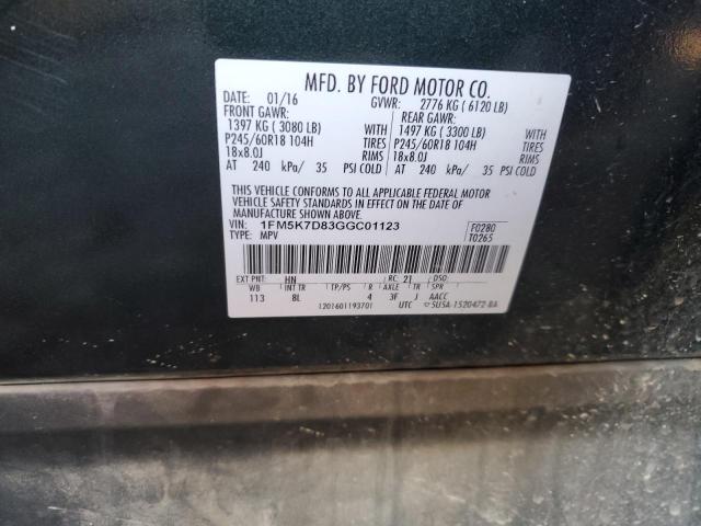 Photo 10 from auction – 2016 FORD EXPLORER X with VIN 1FM5K7D83GGC01123