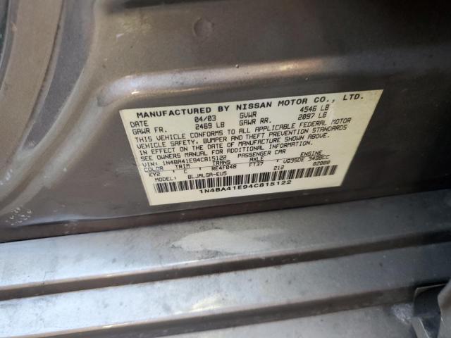 Photo 10 from auction – 2004 NISSAN MAXIMA SE with VIN 1N4BA41E94C815122