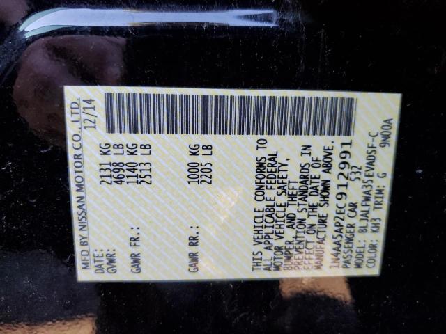 Photo 10 from auction – 2014 NISSAN MAXIMA S with VIN 1N4AA5AP2EC912991