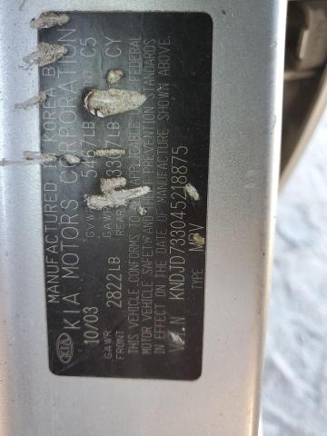 Photo 10 from auction – 2004 KIA SORENTO EX with VIN KNDJD733045218875