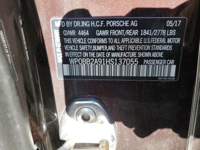 Photo 10 from auction – 2017 PORSCHE 911 TARGA with VIN WP0BB2A91HS137055