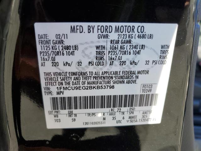 Photo 10 from auction – 2011 FORD ESCAPE LIM with VIN 1FMCU9EG2BKB53798